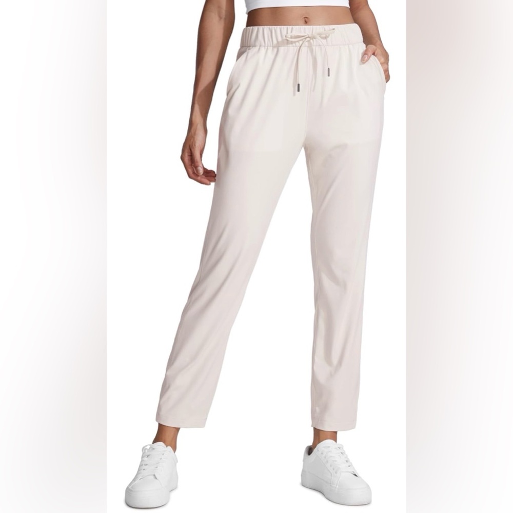 CRZ YOGA 4Way Stretch Ankle Golf 27" Casual Dress Work 7/8 Sweatpants withPocket